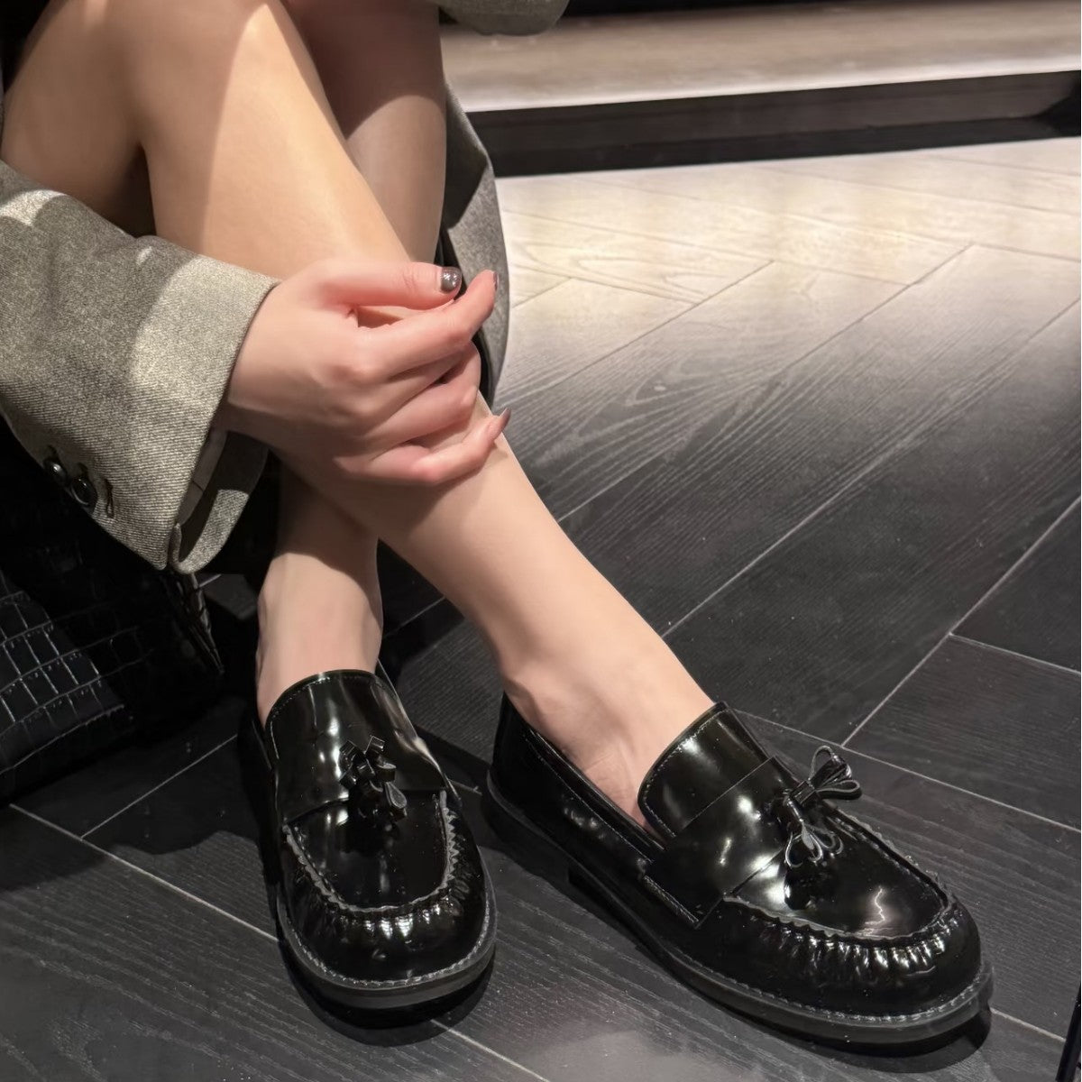Damen Mokassins e Eleganz mit Schleifen Detail