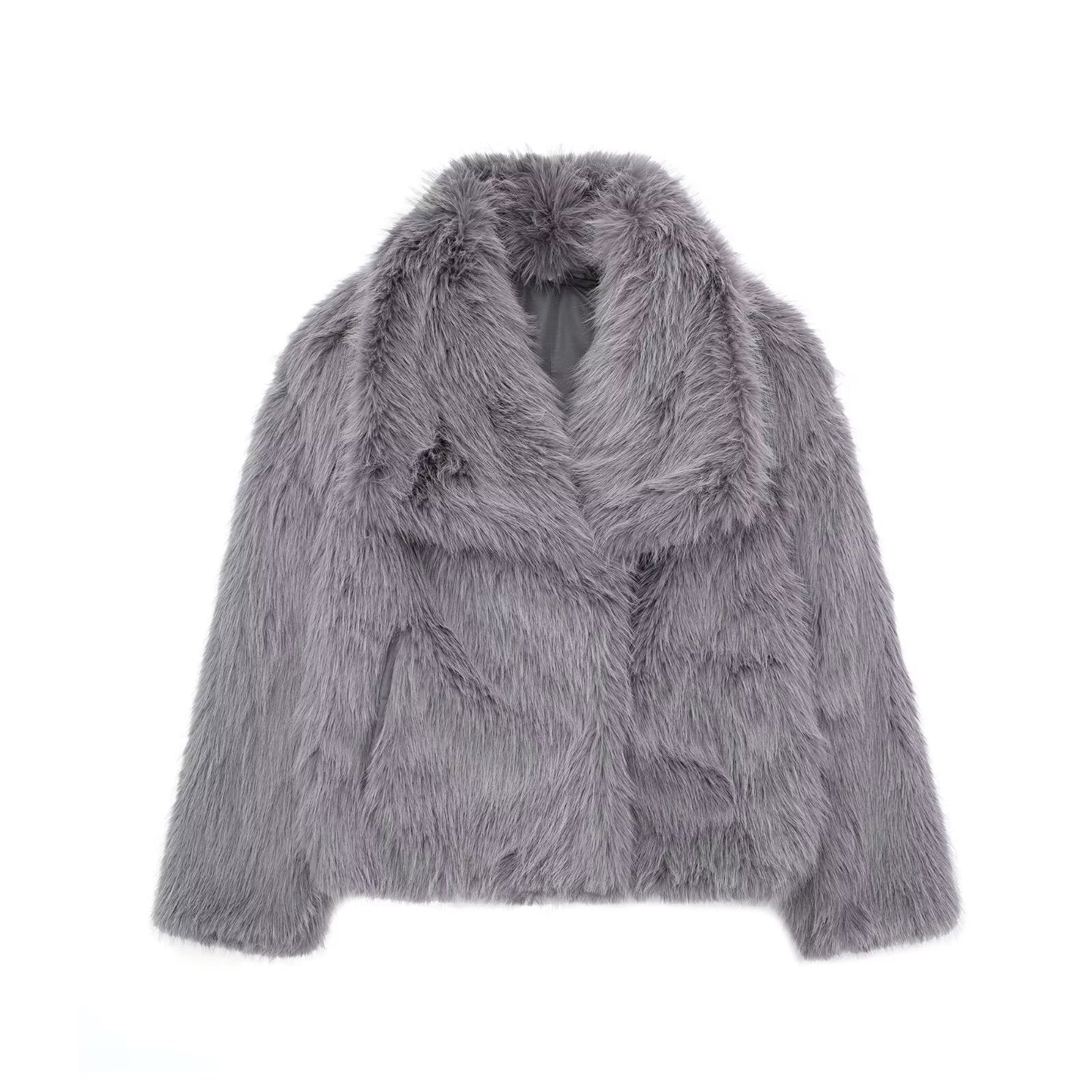 Damen Kunstfelljacke Warm Elegant