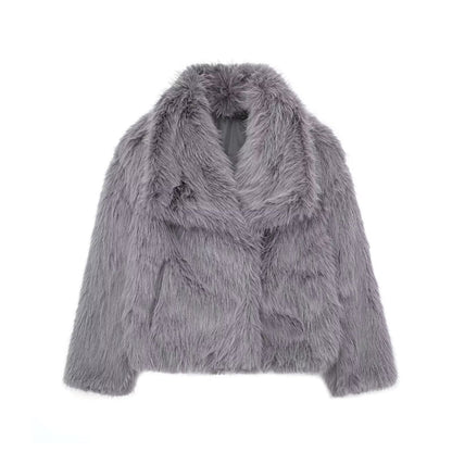 Damen Kunstfelljacke Warm Elegant