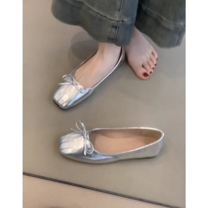 Damen Ballerinas Komfortabel Plissee Elegantes Design
