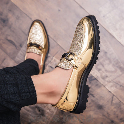 Damen Mokassins Glitzernde Schuhe Elegant