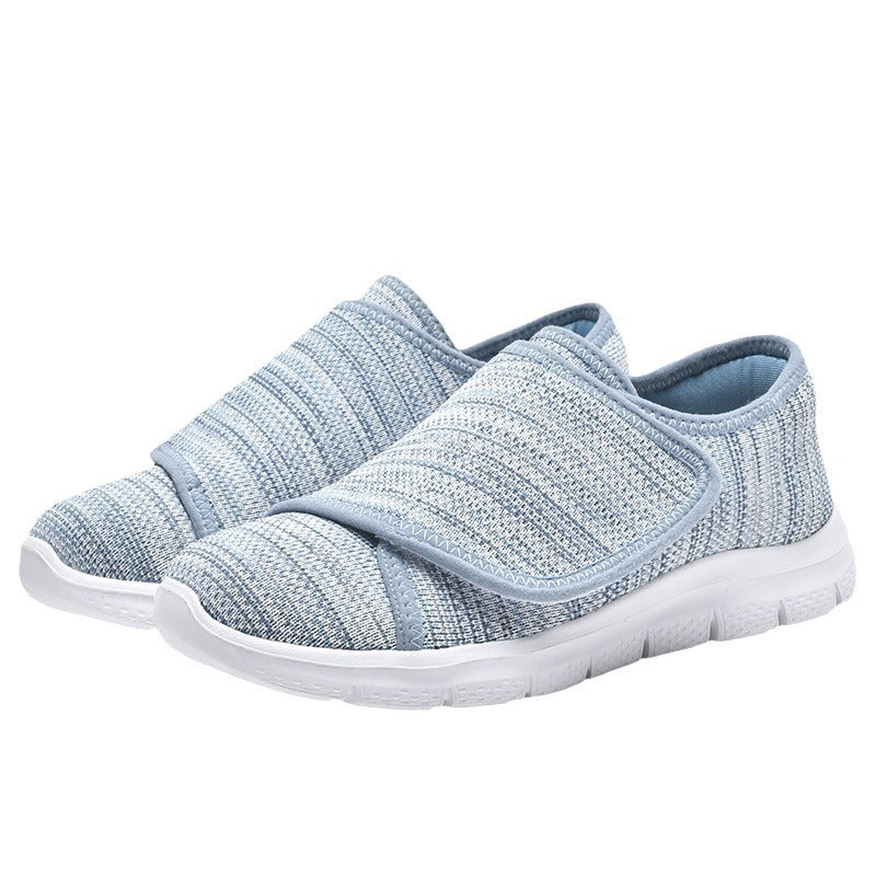 Damen Sneaker Bequem Slip-On Klettverschluss Weite Passform