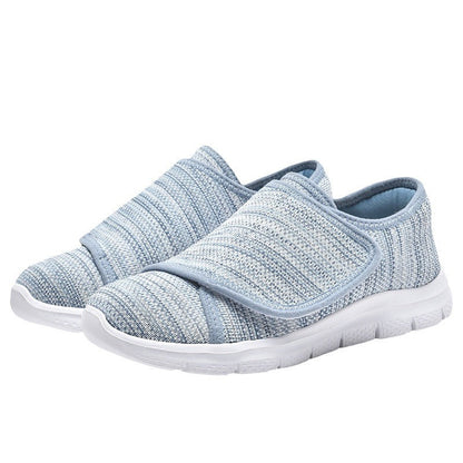 Damen Sneaker Bequem Slip-On Klettverschluss Weite Passform