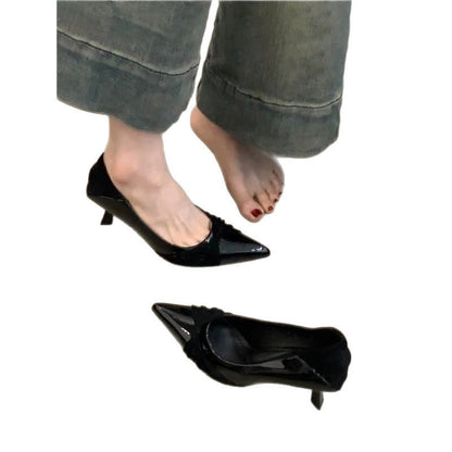 Damen Pumps Spitze Hochhackig Elegant Schleifen Detail