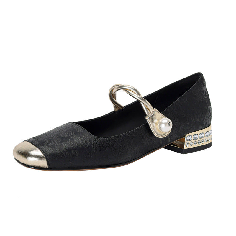 Damen Ballerinas Perlen Schmuck Elegantes Design