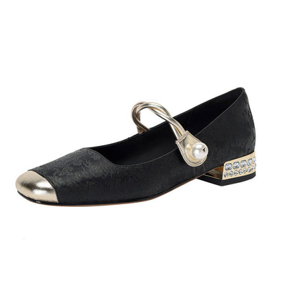 Damen Ballerinas Perlen Schmuck Elegantes Design