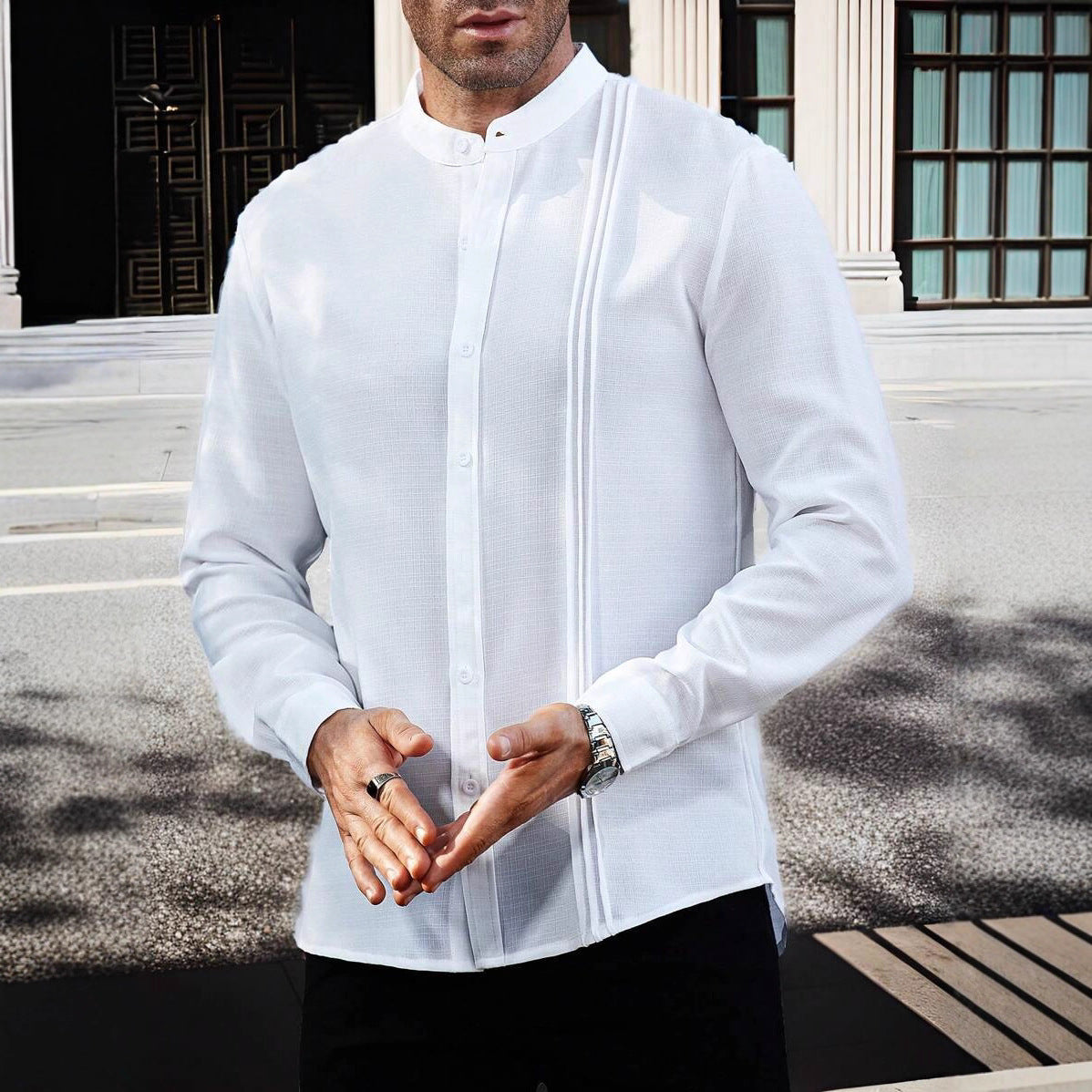 Herren Hemdbluse Slim Fit Modern Berlin Stil
