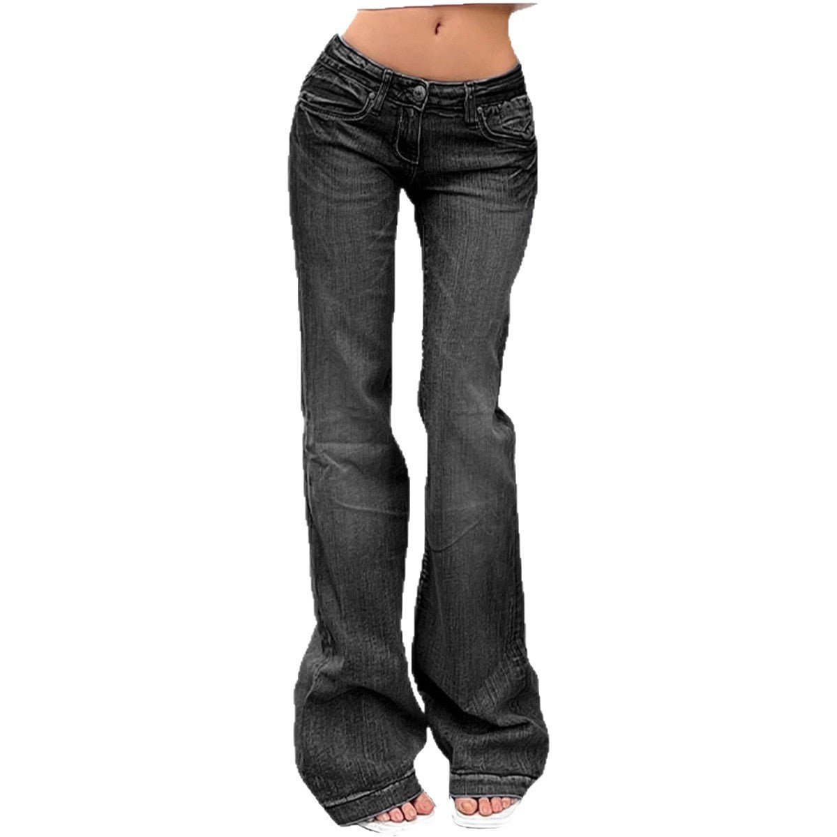 Damen Highwaist Jeans Stretch Bequem Flared