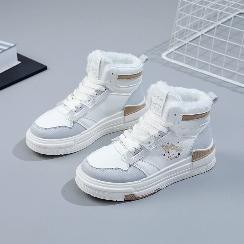 Damen Hoch Sneaker Komfortabel Kuschelig