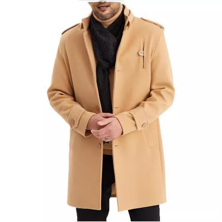 Herren Übergangsmantel Modern Stehkragen Elegant