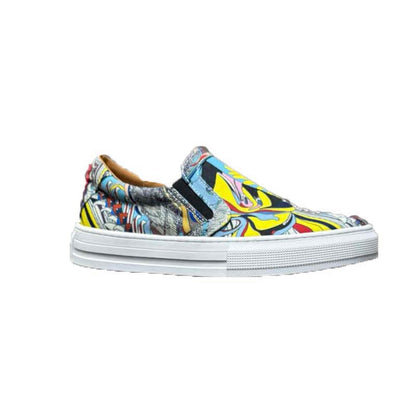 Damen Sneaker Slip-On Bunt Grafik-Design