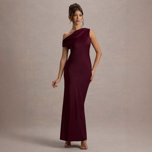 Damen Abendkleid Asymmetrisch Figurnah - Norvielle