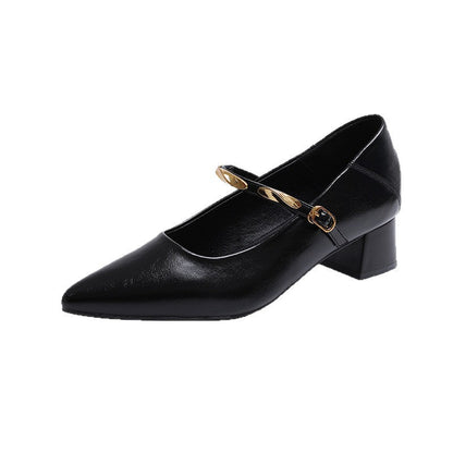 Damen Hochzeitsschuhe Glänzend Kette Eleganter Blockabsatz