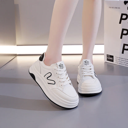 Damen Sneaker Hoch Atmungsaktives Obermaterial Dickes Profil