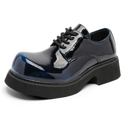 Damen Schnürschuhe Dicke Sohle Hochglänzend