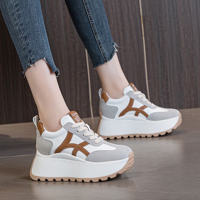 Damen Plateau Sneaker Sportlich Rutschfest Bequem