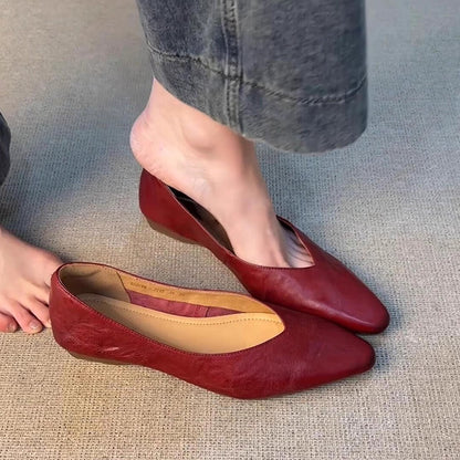 Damen Spitze Slipper Eleganter V-Ausschnitt