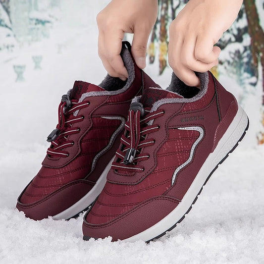 Damen Winterlaufschuhe Warm Isoliert Rutschfest Schwarz - Norvielle