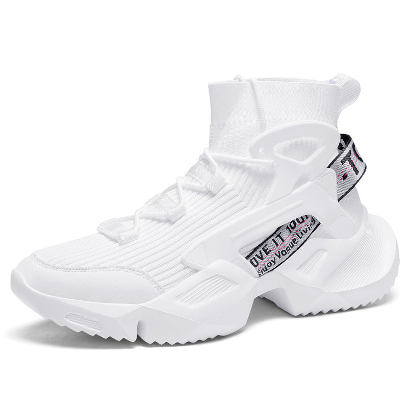 Damen Hoch Sneaker Strick Stabile Sohle Bequem