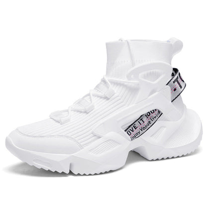 Damen Hoch Sneaker Strick Stabile Sohle Bequem