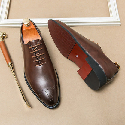 Herren Schnürschuhe Leder Elegant Schwarz - Norvielle