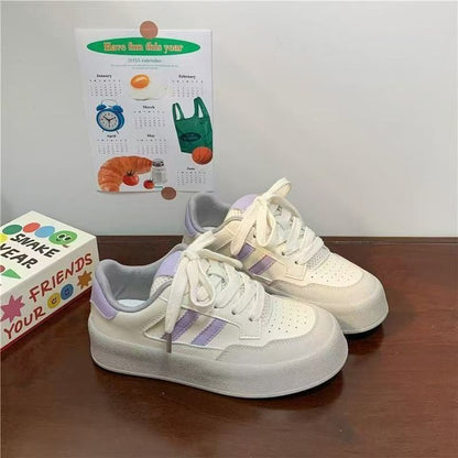 Damen Plateau Sneaker Atmungsaktives Material