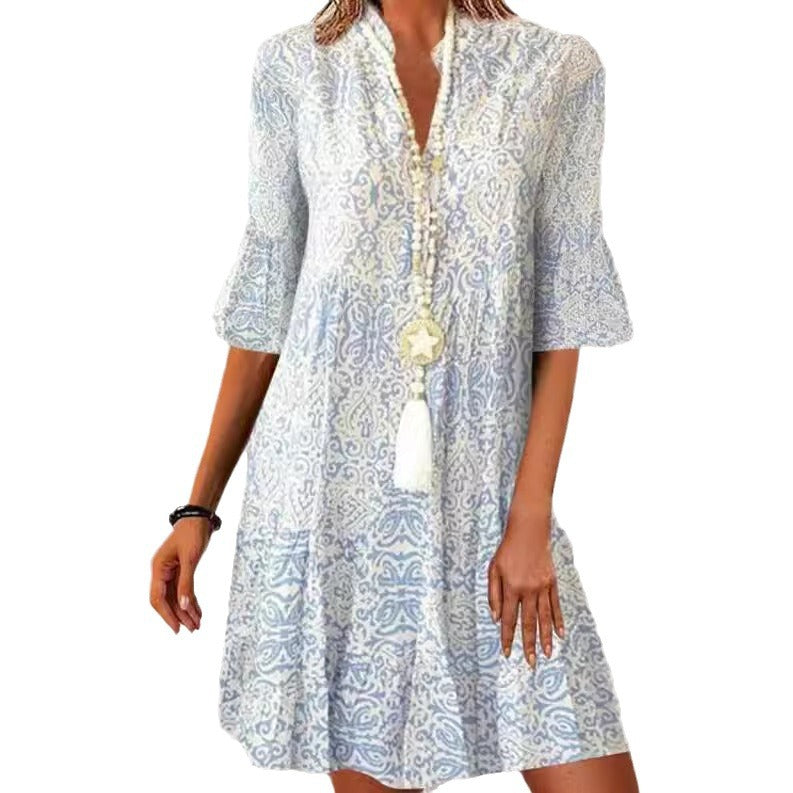 Damen Kleid Moderner Druck Berliner Chic