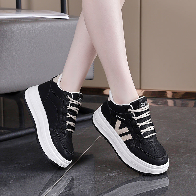 Damen Plattformsneaker Bequem Schwarz - Norvielle