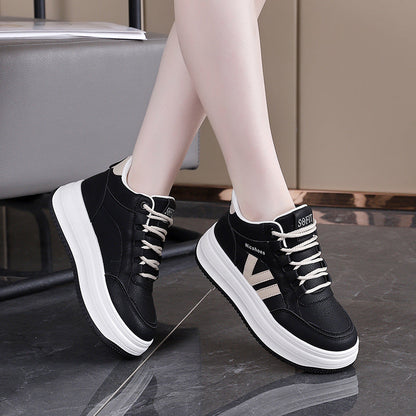 Damen Plattformsneaker Bequem Schwarz - Norvielle
