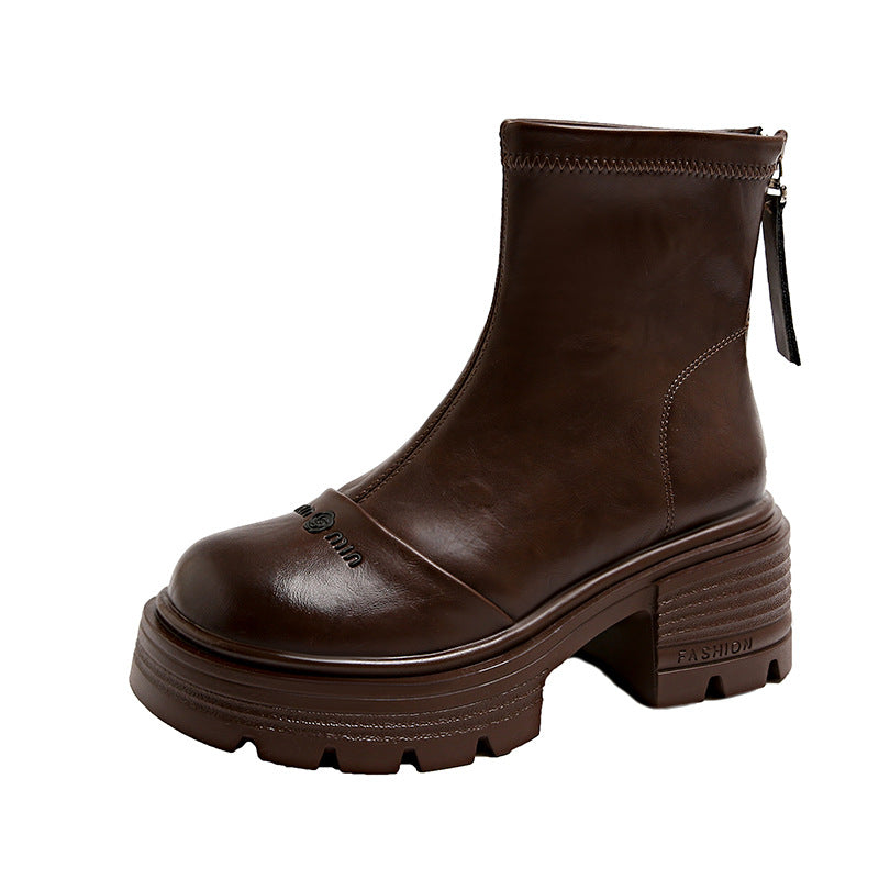 Damen Stiefel Ankle Boots Robust Reißverschluss