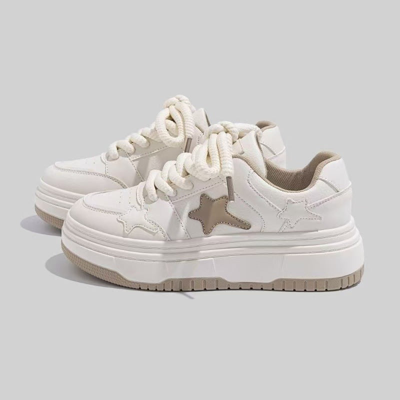 Damen Chunky Sneaker Sternen Muster Schwarz - Norvielle