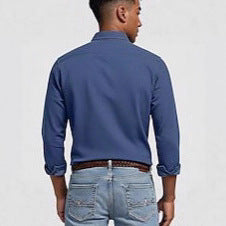 Herren Langarmhemd Slim Fit Moderner Kragen