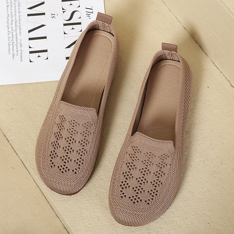 Damen Slip-On Schuhe Bequem Lochmuster