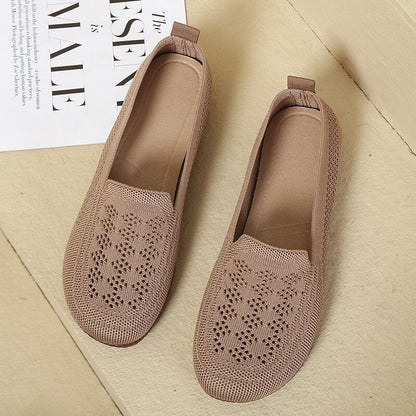 Damen Slip-On Schuhe Bequem Lochmuster