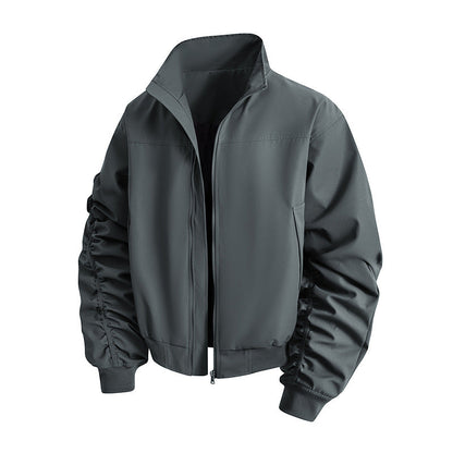 Damen Bomberjacke Stehkragen Elegant