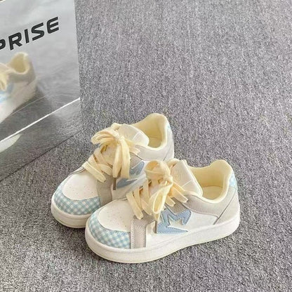 Damen Sneaker Kariert Atmungsaktives Obermaterial Sportlich