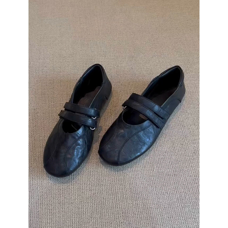 Damen Ballerinas Bequem Doppelriemen Ergonomisch - Norvielle