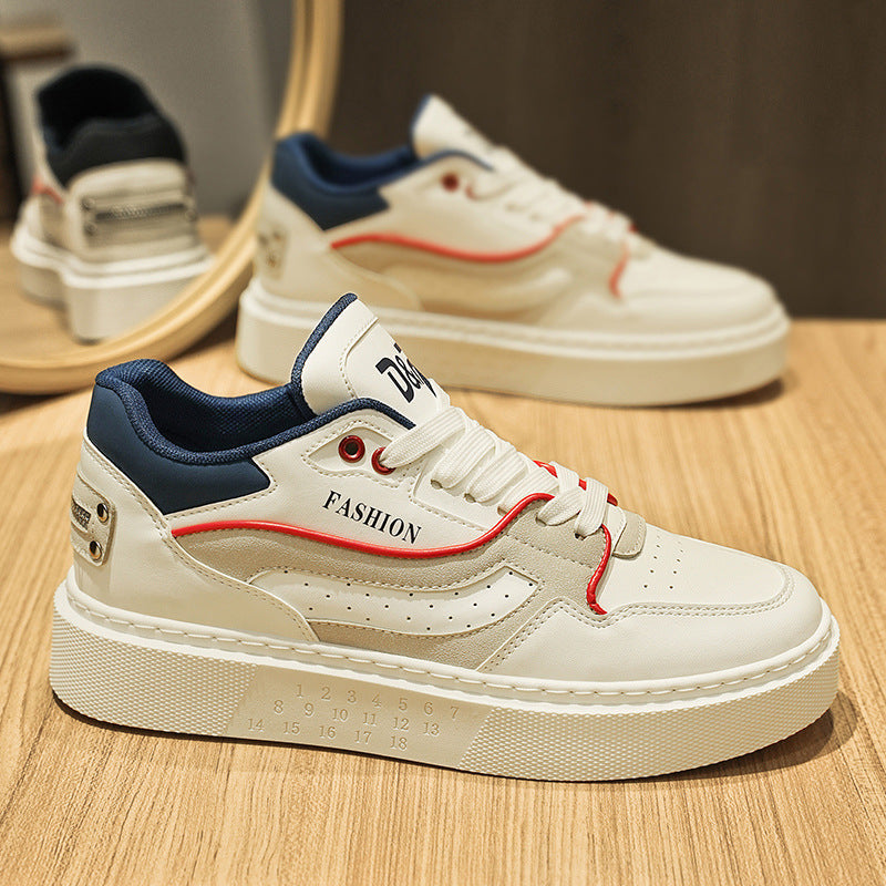 Damen Sneaker Plateau Atmungsaktives Leder Hoch