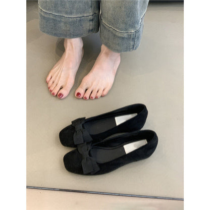Damen Ballerinas mit Schleife aus Samt - Norvielle