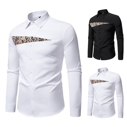Herren Langarmhemd Paisley-Design Modern