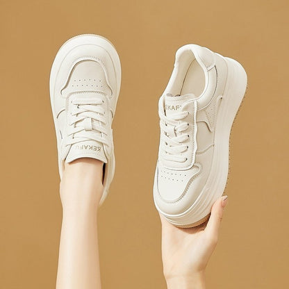 Damen Plateau Sneaker Gepolsterte Sohle