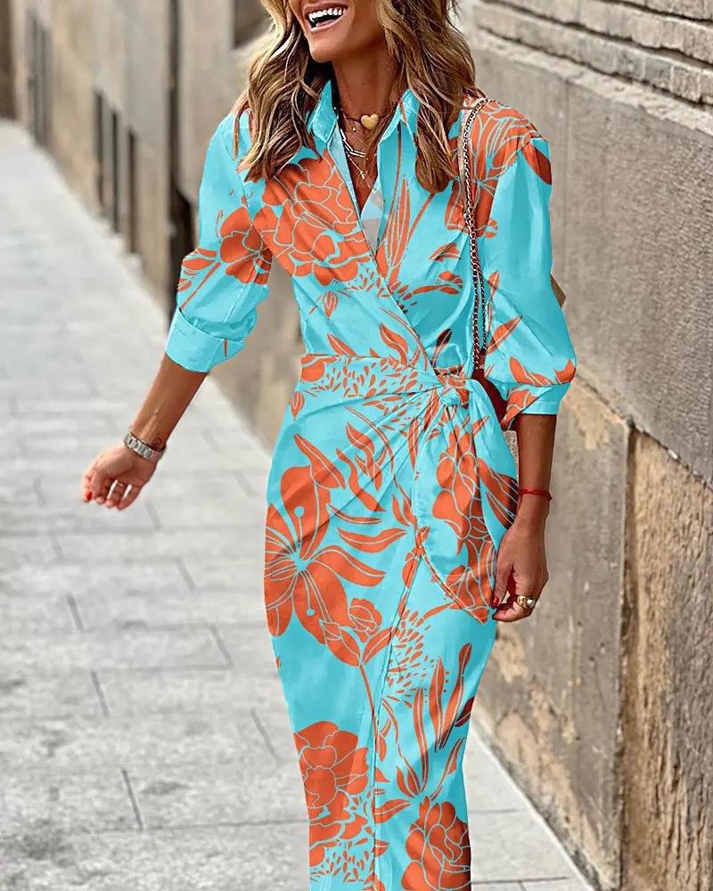 Damen Maxikleid Asymmetrisch Streifen Lang Modern