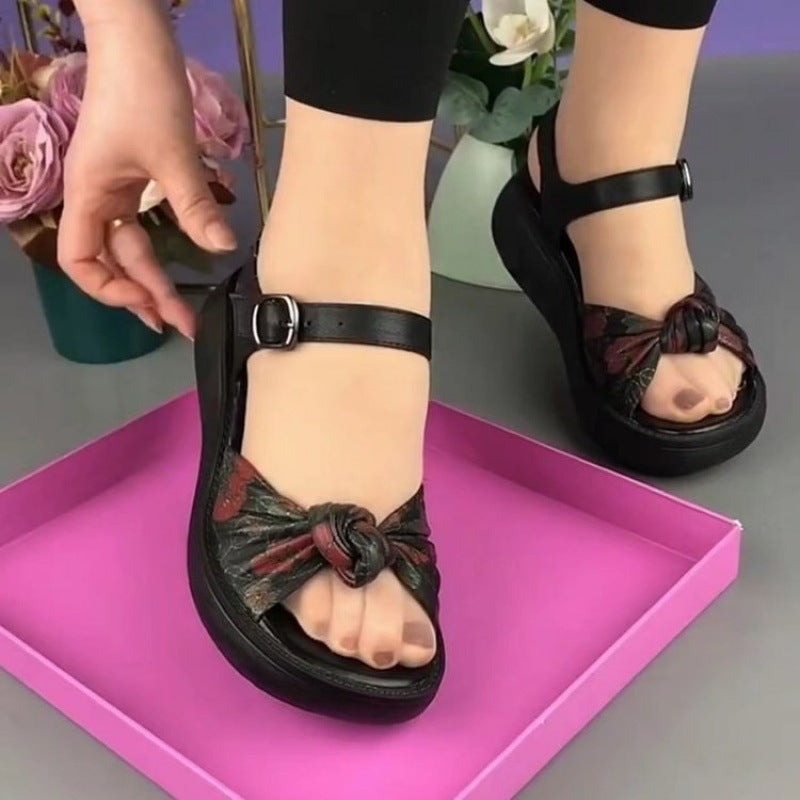 Damen Riemchensandalen Komfortabel Sommer Schwarz - Norvielle