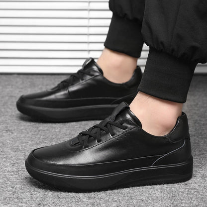 Damen Sneaker Leder Bequem Mit Dämpfung