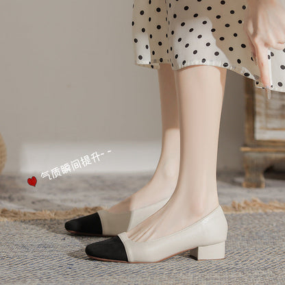 Damen Ballerinas Komfortabel Elegant 3cm Blockabsatz