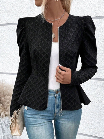 Damen Blazer Puffärmel Elegant