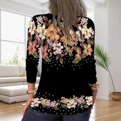 Damenbluse Floraldruck Modern Reißverschluss