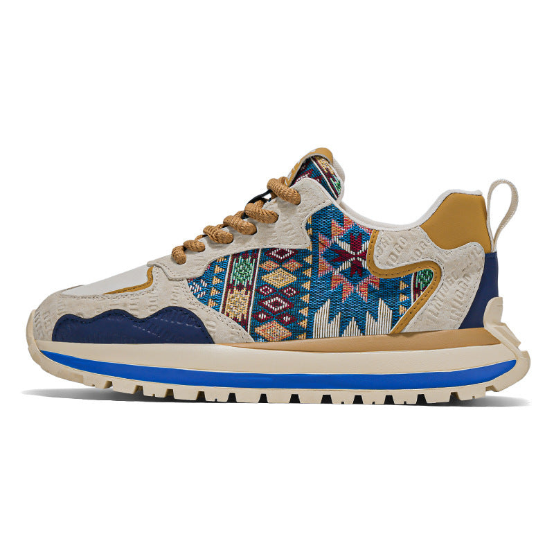 Damen Sneaker Sportlich Bunt Ethnomuster Flexibel