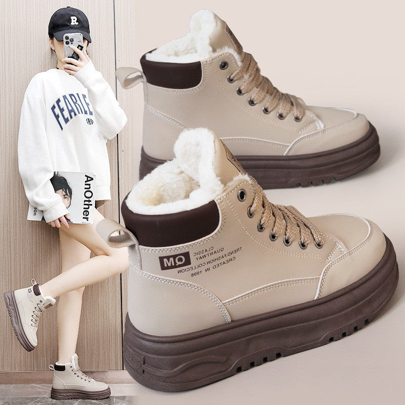 Damen High- Sneaker Warmes Fleece Rutschfest