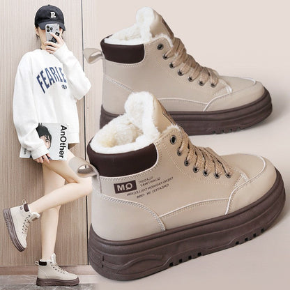 Damen High- Sneaker Warmes Fleece Rutschfest